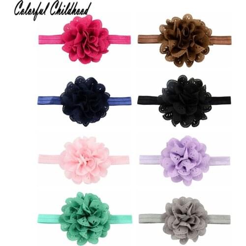 Lovely Baby girls flower Ribbon elastic headband infant toddle hairband newborn headwear Kids Children Accessories