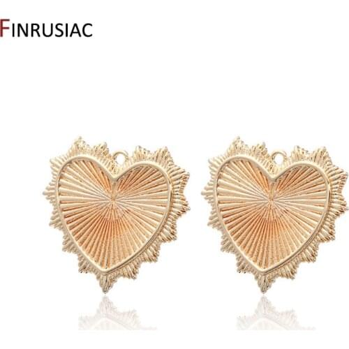 14K Gold Plated Big Heart Pendant For DIY Making Necklace Jewelry Accessories