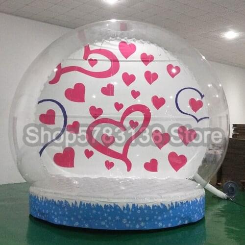 Christmas Inflatable Products On Sale Customized Background Snow Globe 2m/3m/4m Snow Ball Tent Inflatable Photo Booth With Fan