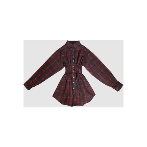 Ruibbit New Arrival Hot Sale Spring Autumn Punk Gothic Red Plaid Dress Fashion Long Sleeve V collar Female Sexy Slim Dresses