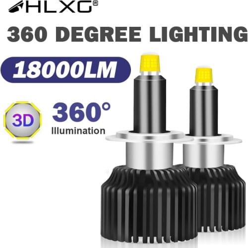 HLXG ampoule h7 led 360 CSP H8 H9 H11 9012 9005 9006 HB3 HB4 h1 LED canbus luces Light 18000LM 5000K lamp 12V bulb car headlight