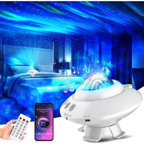 Aurora Star Galaxy Starry Sky LED Projector Lamp Rotating Night Light Colorful Nebula Cloud Lamp Atmospher Projector Light Decor