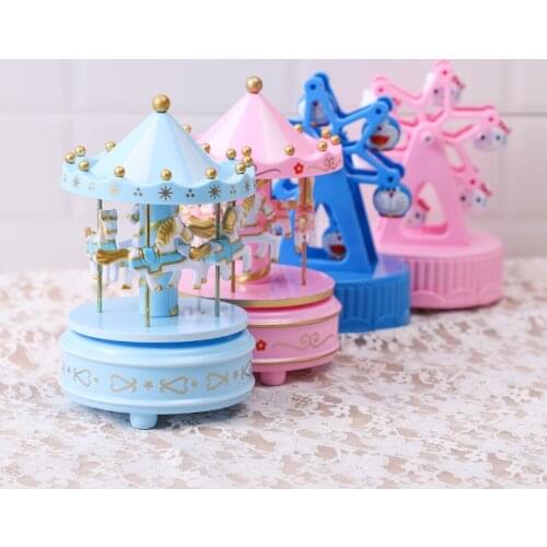 Cake decoration carousel music box birthday cake decoration plug-in decoration white angel wings feather