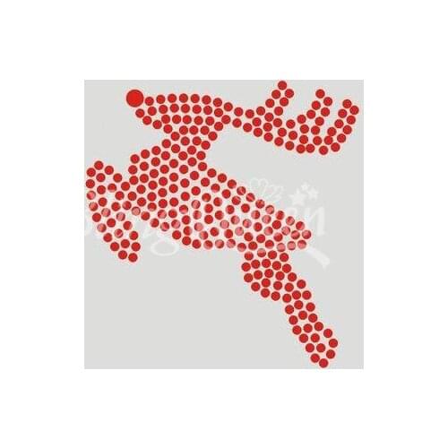 BlingQueen 25PCS/LOT Rhinestone Transfers Christmas Reindeer Design