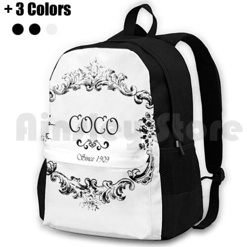 Coco Logo Vintage Old Style Outdoor Hiking Backpack Riding Climbing Sports Bag Coco Logo Fashion Pink Turquoise Purple Star