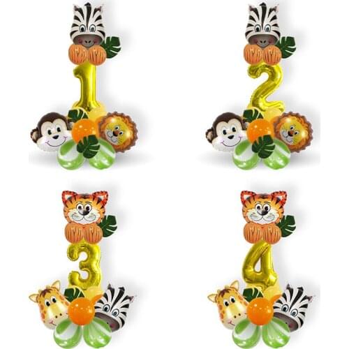 Animal Ballons Birthday Jungle Party Garland Baby Shower Theme Party Palm Leaves Balloon Party Kid Birthday Balloon Decoration