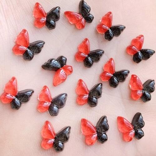 YUSDTSHA Colorful Butterfly Flatback rhinestone applique stones and crystals Cabochon Button wedding DIY 80pcs 10mm -B221