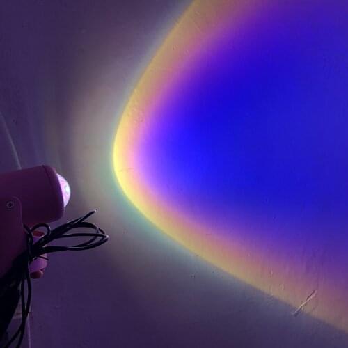 Sunset Projector Lamp Rainbow Atmosphere Led Night Light for Home Bedroom Coffe shop Background Wall Decoration USB Table Lamp