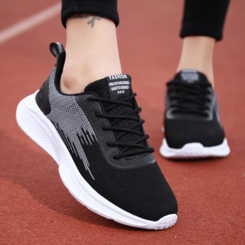 Explosion Models Womens Shoes Sports Shoes Best-selling Foreign Trade High Quality Lace-Up Round Toe Microfiber Sneakers Women