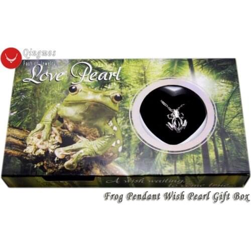 Qingmos Wish Pearl 16mm Frog Cage Chokers Necklace for Women & Trendy Oyster Love Pearl Pendant & Necklace Chain Gift Box-3651