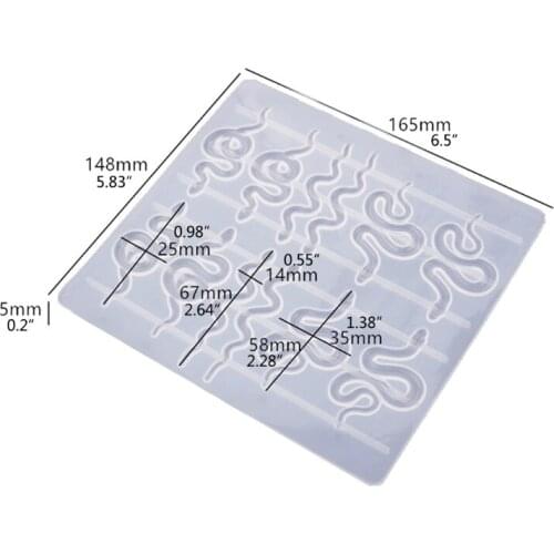 Snake Pendant Earring Resin Molds Serpent Snake Silicone Epoxy Resin Molds Tools F3MD