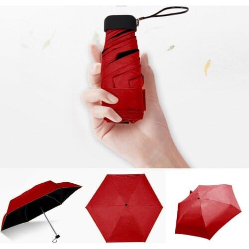 Umbrella Flat Lightweight Parasol 5 Folding Sun Mini Foldable Umbrella Couple Short Handle Wind Durable Resistant Umbrella