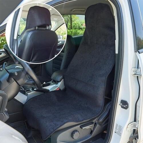 1x Throw Over Slip on Car Front Seat Covers Sweat & Stains Protector Mat for Sport Yoga Washable More Color Options