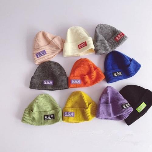 1pcs hat 2021 Autumn Winter Solid Color Baby Knitted Hats Kids Girls Boys Beanies Caps Warm Soft Casual Hats for Children