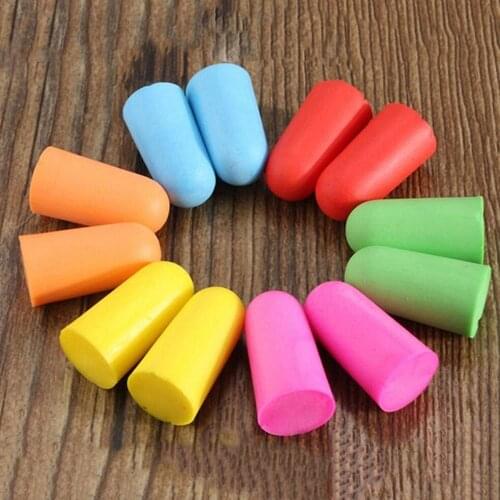 10 Pairs Comfort Earplug Noise Reduction Earplugs Protective Noise Reduction Foam Soft Ear Plugs for Sleep Color Random Delivery