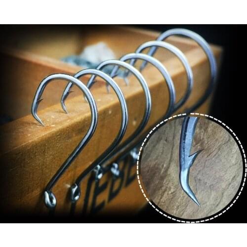 10pcs/lot fish Hooks Inward Bending Circle Hooks Black nickel eagle single hook Circle Chemically Sharpened Black Nickel Color