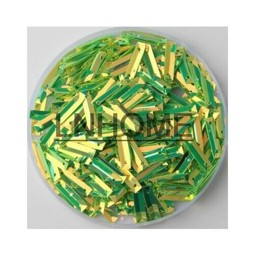 2000pcs 3*14mm Light Green Rectangle Cup Sequins Golden Platting Shoes Hat Decoration Materials/Wedding Beauty Accessories