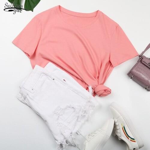 2021 Vogue Vintage T-shirt Summer Fashion T-shirts Women Cotton Women O-Neck Short Sleeve Elegant Lady Girl Funny Hipster 14964