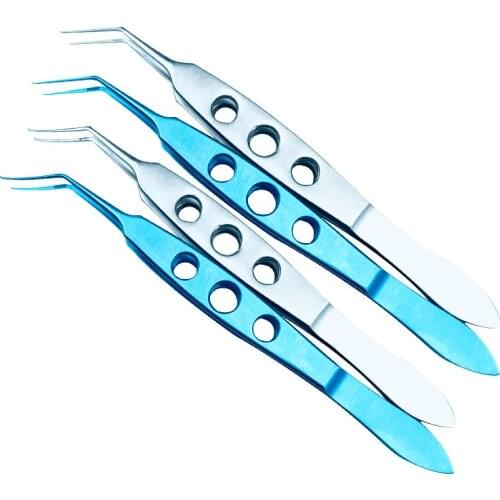 3-hole dovetail capsulorhexis Angle Shape Small Incision Titanium Tweezers micro forceps Ophthalmic Eye Tool