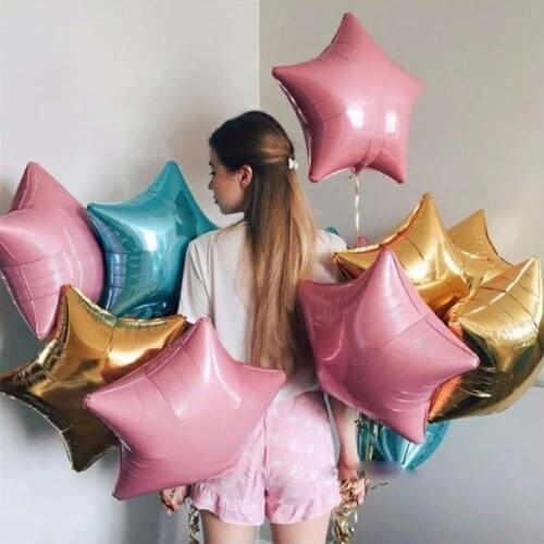 5pcs 18inch Five-pointed Star Foil Balloons Wedding Decoration Supplies Birthday Party Decorations Kids Toys Babyshower Globos