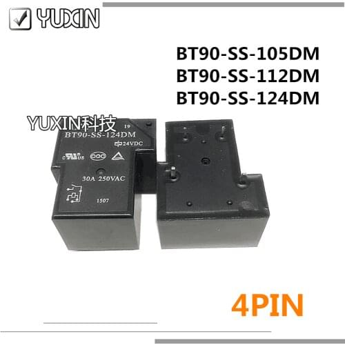 5PCS/LOT 100%Original&New Relay BT90-SS-105DM 5VDC BBT90-SS-112DM 12VDC BT90-SS-124DM 24VDC BT90 SS 112DM 4PIN 30A 250VAC