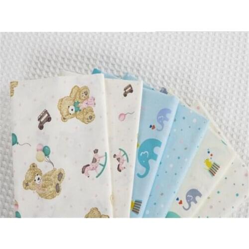 6pcs/lot,Cartoon Twill Cotton Fabric Patchwork Tissue Cloth Fat Quarter Bundle Of Handmade Quilting Sewing Textile Material