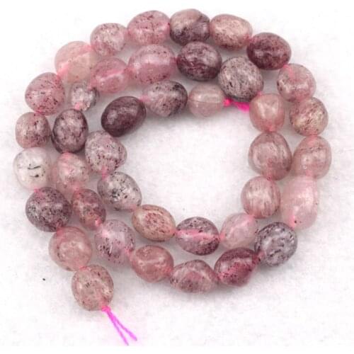 8-10mm strawberry quartz beads natural stone beads DIY loose beads for jewelrry making strand 15 inches wholesale