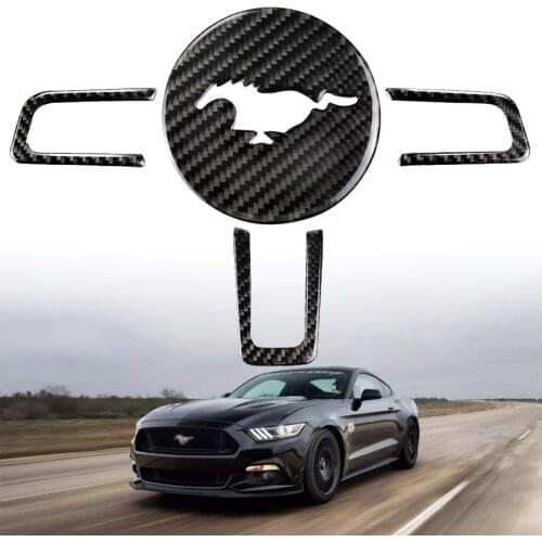Airspeed Carbon Fiber Steering Wheel Emblem for Ford Mustang Car Stickers Car-Styling 2015 2016 2017 Auto Accessorie