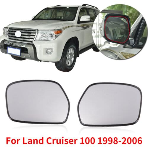 CAPQX 1Pair For Land Cruiser 100 1998-2006 Outer Rearview Mirror Glass Lens without Heating 87961-60760 / 87931-60860