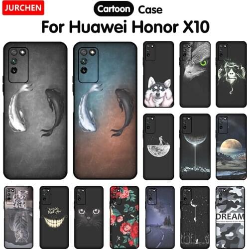 JURCHEN For Huawei Honor X10 Case Silicone Soft Back Case For Huawei Honor X 10 HonorX10 Phone Cover Cute Cartoon Fashion 6.63"