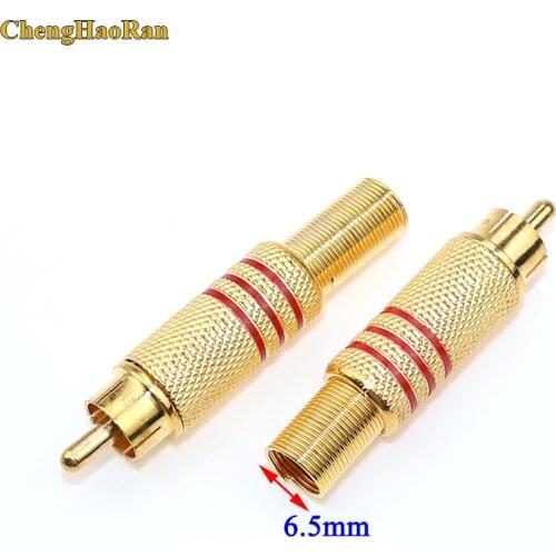 ChengHaoRan RCA Male Connector plug Connectors Gold color for Audio Cable Plug Adapter Video CCTV cameras Accessories
