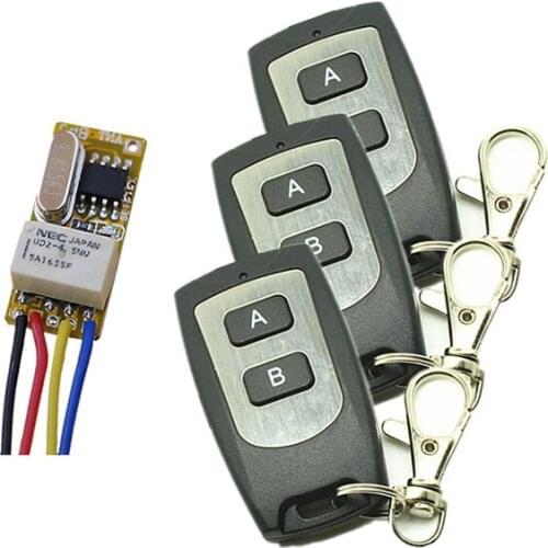 DC3.7V 5V 6V 9V 12V Wide Range Voltage Relay Remote Switch Mini Relay Receiver Transmitter NO COM NC RF Wireless ON OF Switch