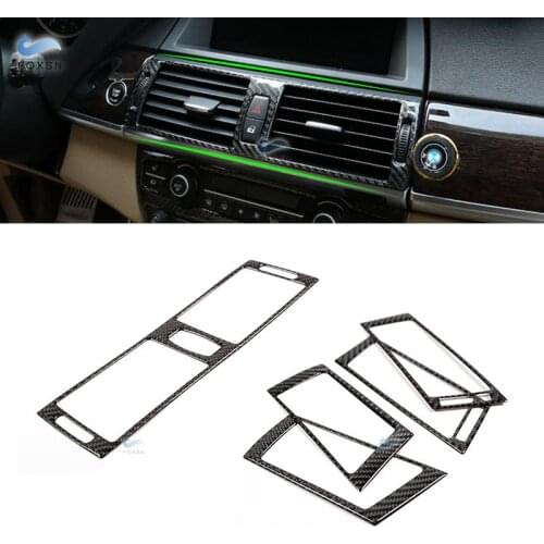 For BMW X5 X6 E70 E71 2008 2009 2010 2011 2012 2013 Carbon Fiber Center / Side Air Condition Air Outlet Cover Protective Trim