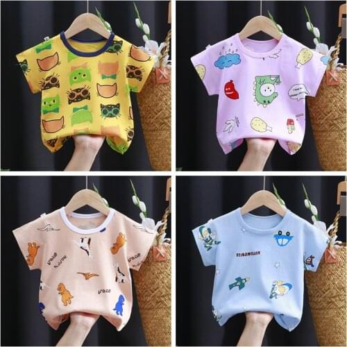 2 3 5 6 Year-old Baby Short Sleeve T-shirt 2021 Summer Thin Tops Kids Clothes Girls Tops Children Cartoon T Shirts