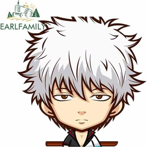 EARLFAMILY 13cm x 12.9cm For GINTAMA Creative Car Sticker Waterproof Decal Car Accessories Vinyl Material Decoration