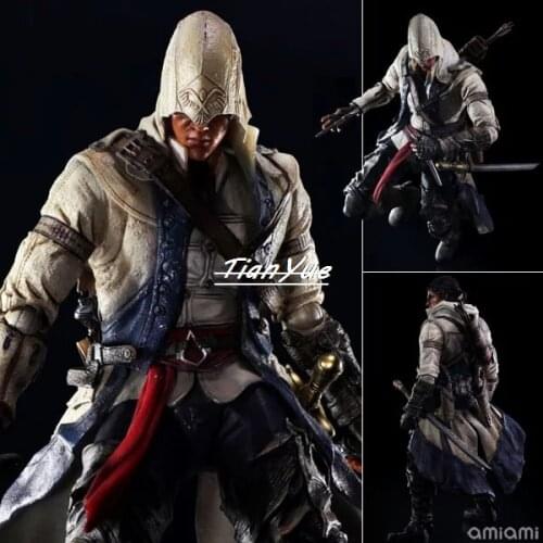 PLAY ARTS Assassins Creed III Connor Kenway Movie Character Action Figure Model Toys 27cm