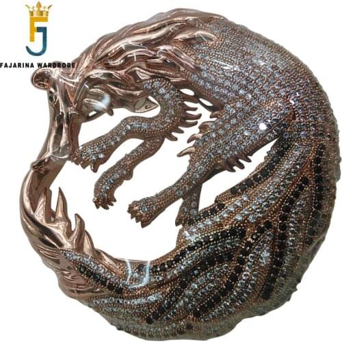 FAJARINA Unique Design Fox Animal Pattern Buckles Luxury Sky Star Stainless Steel With Crystal Diamond Belts Buckle Men BCK024