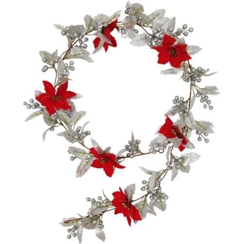 Home Garden Wall Party Decoration Fake Flowers Christmas Cane Garland Wreath Quality Festival Simulation Rattan Artificial Vine