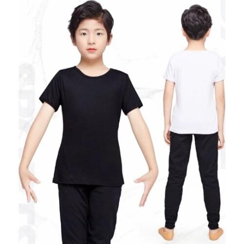 Ballroom Dancing Practice Wear Boy Men Latin Dance Top Pants Suit White Black Latin Shirt Dance Costume