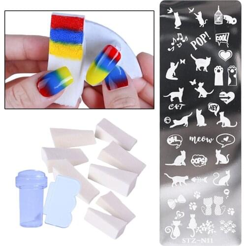 Nail Art stamp Plate Stamping Template Set Stamper Scraper Kit Style 6