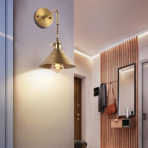 Nordic Adjust Copper Wall Sconce Edison Vintage LED Wall Light Fixtures Bedroom Bedside Wall Lamp Indoor Lighting Lamparas