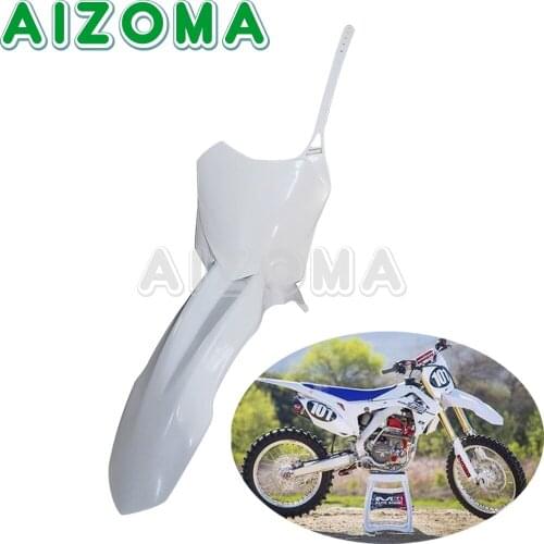 For Honda White Dirt Pit Bike Front Fender Front Mudguard Number Plate 2009-2013 CRF450R CRF250R CRF 250R 450R Supermoto