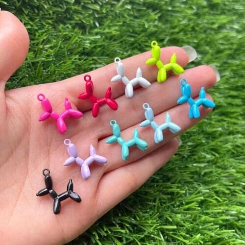 20Pcs,New Fashion Colorful Balloon dogs Enamel pendant for Necklace Dogs Charms Fashion Jewelry pendants Sunmmer jewelry making