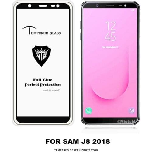 Full Cover Full AB Glue Tempered Glass Screen Protector Film for Samsung Galaxy J8 2018 J800 SM-J800F 6" Anti fingerprint