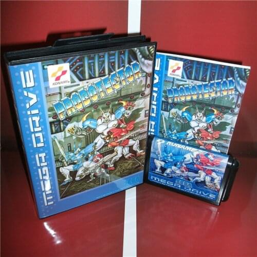 Probotector EU Cover with box and manual For Sega Megadrive Genesis Video Game Console 16 bit card