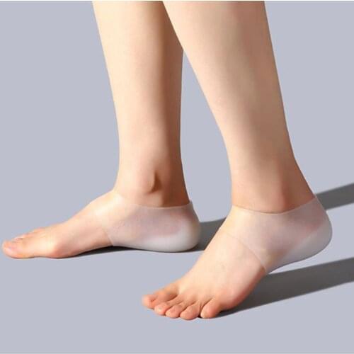 Silicone Height Increasing Pad Heel Insole Cushion Soles Unisex Invisible Socks