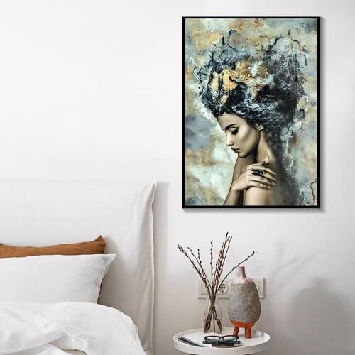 Modern Marble Girl Posters and Prints Wall Art Modern Canvas Painting Nordic Picture Home Decoration for Living Room Unstretched