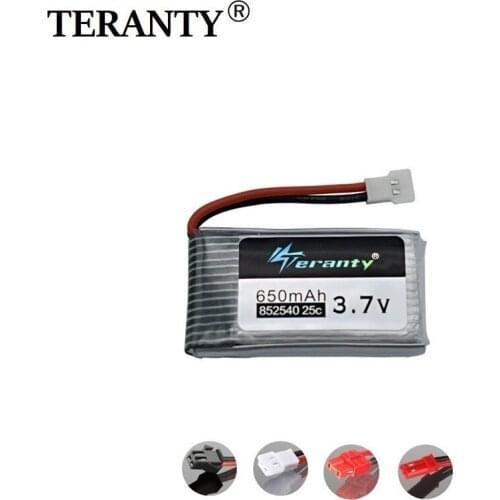 Teranty Power 3.7V 650mAh Li-po Battery For SYMA X5C X5C-1 X5 H5C X5SW 852540 3.7V Drone Rechargeable Lithium Battery 50Pcs/Sets