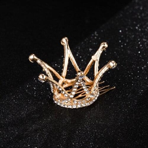 Mini Round Crystal Rhinestone Tiaras and Crowns Pageant Prom Princess Comb Tiara Crown Wedding Hair Accessories for Women