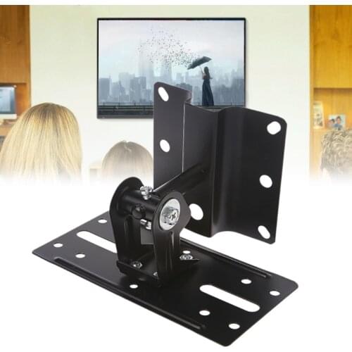 Universal Home Theater Steel Adjustable Speaker Ceiling Wall Mount Brackets Black Metal